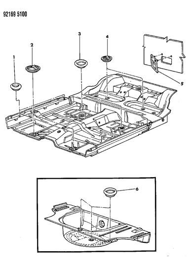 1992 Chrysler LeBaron GTC Plugs Floor Pan Diagram