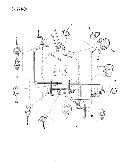 1990 Jeep Grand Wagoneer Emission Controls Diagram 3