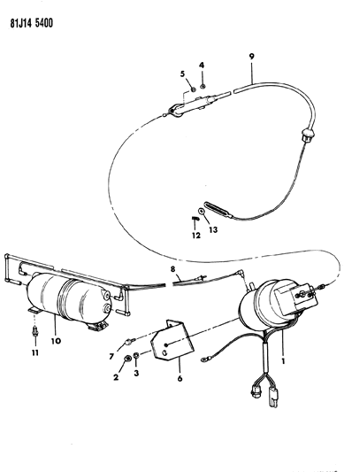 1986 Jeep Comanche Speed Control, Engine Compartment Components Diagram 3