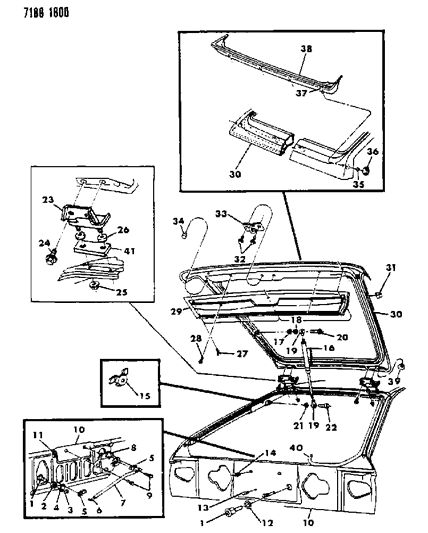 1987 Dodge Charger Liftgate Panel Diagram 1