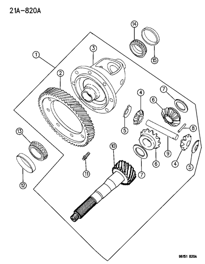 1996 Dodge Grand Caravan Differential Automatic Transaxle Diagram 1