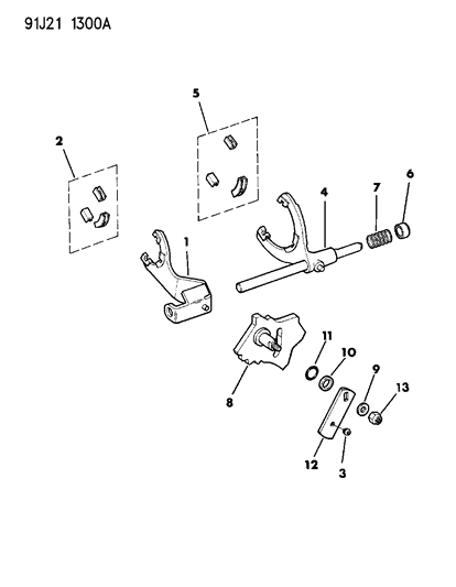 1991 Jeep Wrangler Forks, Rails, Miscellaneous Parts Diagram