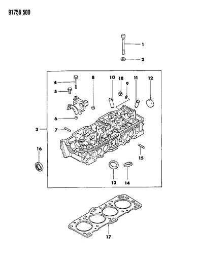 1991 Dodge Stealth Cylinder Head & Cover Diagram 2