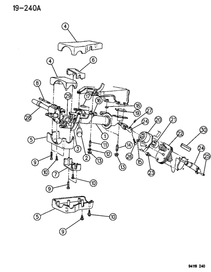 1995 Dodge Caravan SHROUD Upper Fixed W/GAP Hid Diagram for WS41KV8