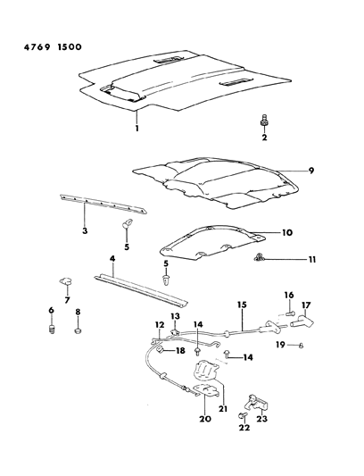 1984 Chrysler Conquest Hood Diagram