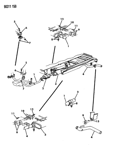 1992 Dodge Ram Van Exhaust System Diagram 1