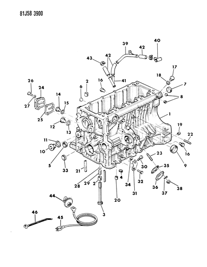 1985 Jeep Cherokee Block , Engine Diagram 2