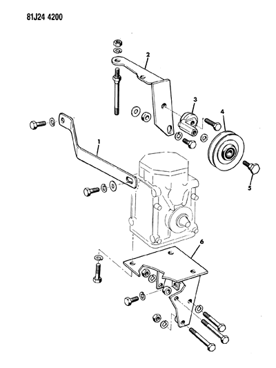 1985 Jeep J10 Compressor & Mounting Diagram 4