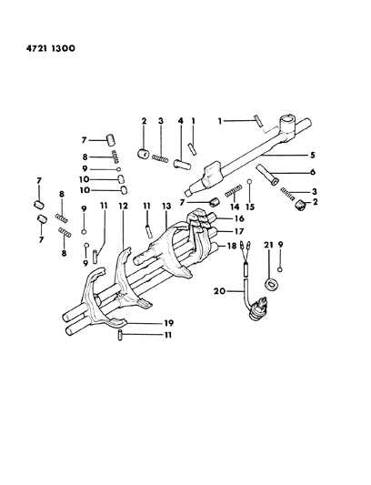 1984 Dodge Ram 50 Control, Shift Diagram 4