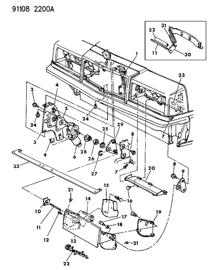 1991 Chrysler New Yorker Salon Lamps - Front Rotating Diagram