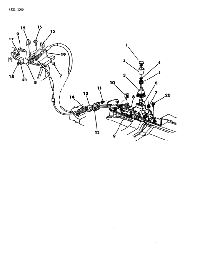 1984 Chrysler Laser Controls, Gearshift Diagram