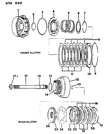 1985 Dodge Ram 50 Seal-Front Clutch Piston Diagram for 3515176