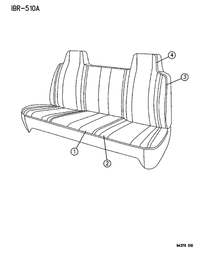 1996 Dodge Ram 1500 Cushion Cover Diagram for KN21PB7