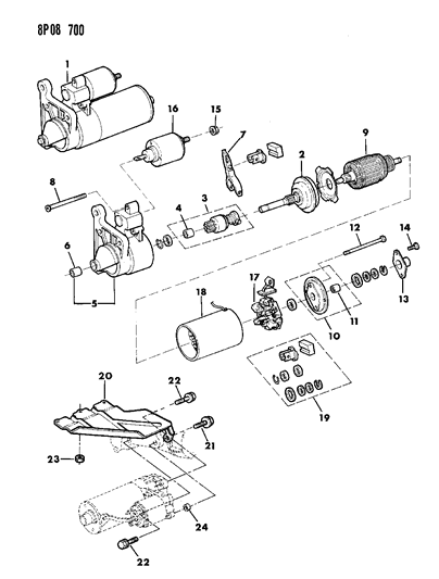 1991 Dodge Monaco Drive Starter Diagram for 83501498