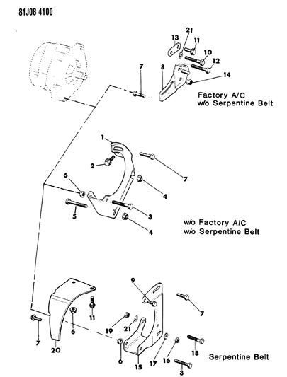 1986 Jeep Wrangler Alternator & Mounting Diagram 6
