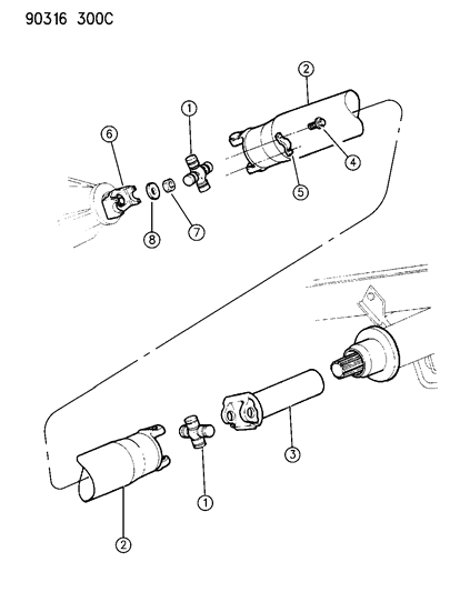 1993 Dodge Ram Wagon Propeller Shaft Diagram