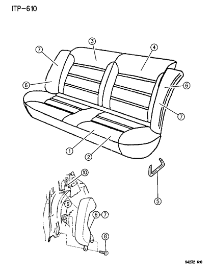 1994 Dodge Shadow Rear Seat Diagram