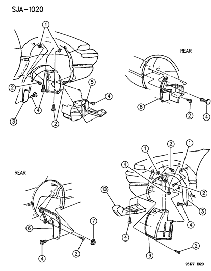 1995 Dodge Stratus Splash Shield Diagram