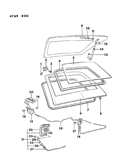 1984 Dodge Colt STOP/BUMPER-Back Door Diagram for MB112092