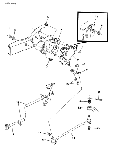 1984 Dodge W250 Gear & Linkage, Steering Diagram 2