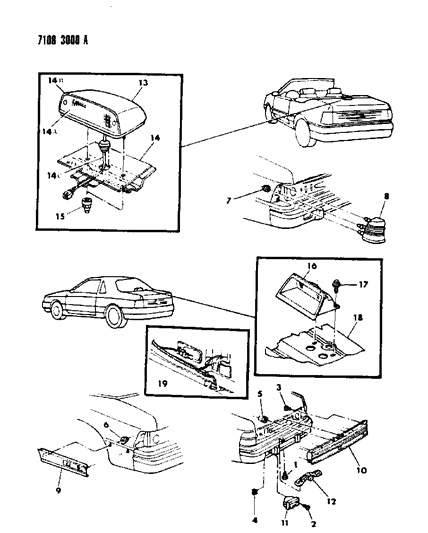 1987 Chrysler LeBaron Lamps & Wiring - Rear Diagram