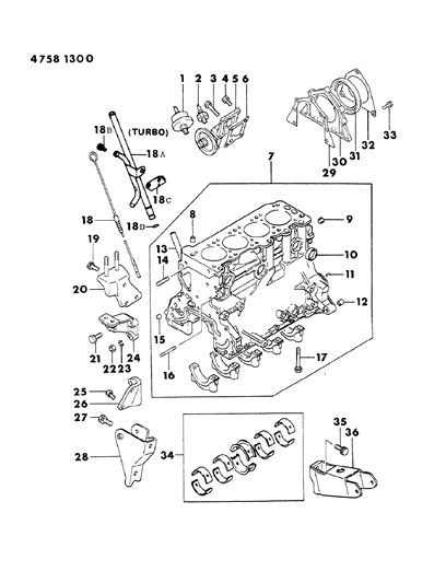 1984 Dodge Conquest Block Cylinder Diagram 2