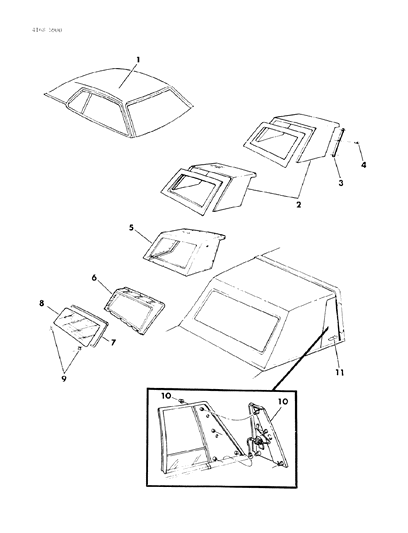 1984 Chrysler Fifth Avenue Cover, Roof Diagram