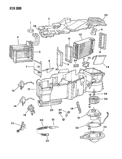 1988 Dodge Diplomat Air Conditioning & Heater Unit Diagram