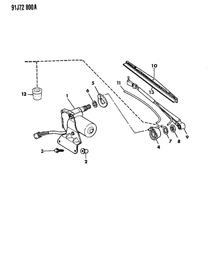 1991 Jeep Cherokee Rear Wiper System Diagram