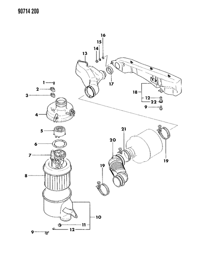 1990 Dodge Colt Air Cleaner Diagram 1