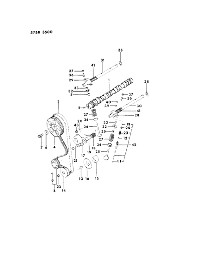 1985 Dodge Colt SPROCKET Diagram for MD012791