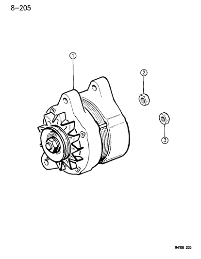 1994 Chrysler LeBaron Alternator & Pulley Diagram