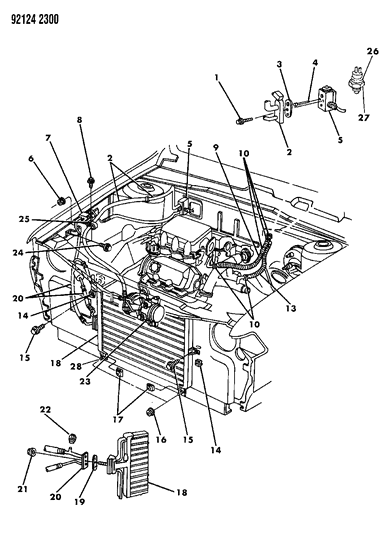 1992 Dodge Spirit Plumbing - A/C & Heater Diagram 4