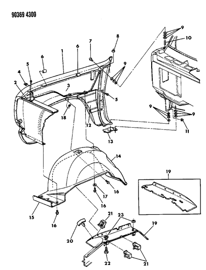 1991 Dodge W350 Fender Front Diagram