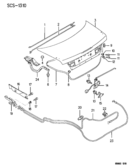 1996 Chrysler Sebring Cable Diagram for MB926549