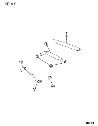 1996 Chrysler Sebring Hose-Rocker Cover BREATHER Diagram for MD320650