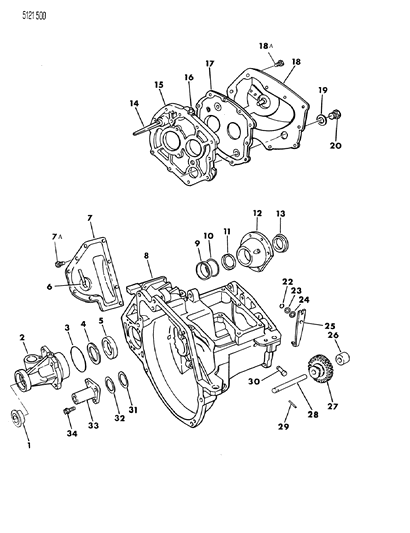 1985 Dodge Charger Case, Transaxle & Related Parts Diagram 2