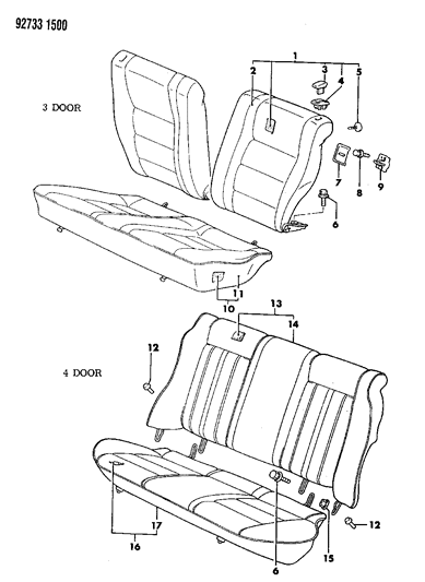 1992 Dodge Colt Rear Seat Diagram 2