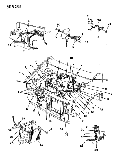 1991 Dodge Caravan Line A/C SUCT & LIQ Diagram for 4773339