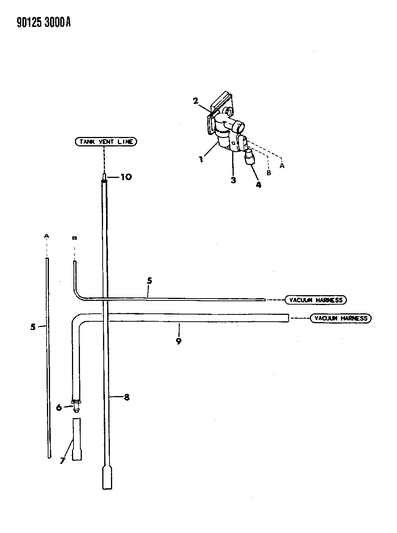 1990 Chrysler Imperial Vapor Canister Hose Harness Diagram