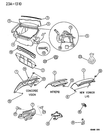 1994 Chrysler LHS Deck Lid Diagram