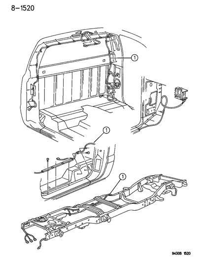 1995 Dodge Ram 2500 Wire Assembly-Left Door Diagram for 56016937