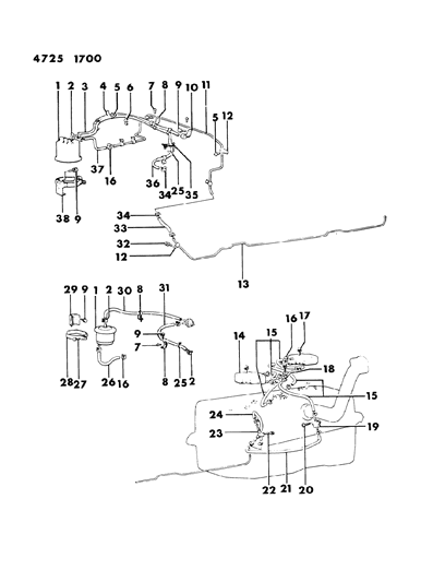 1984 Dodge Ram 50 Vapor Gas Control Diagram 1