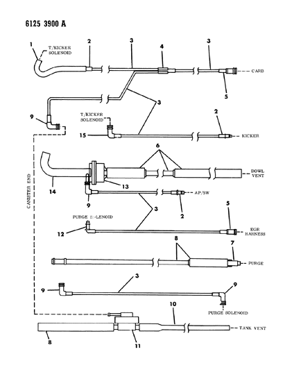 1986 Dodge Omni Vapor Canister Hose Harness Diagram 4