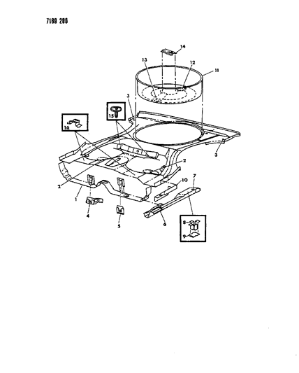 1987 Dodge Omni Floor Pan Rear Diagram