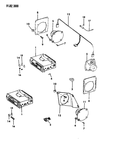 1991 Jeep Grand Wagoneer Radios & Speakers Grand Diagram