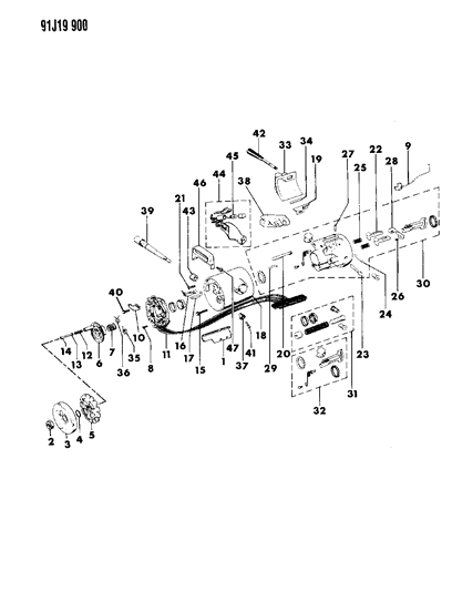 1991 Jeep Wrangler Housing - Steering Column Upper Diagram 1