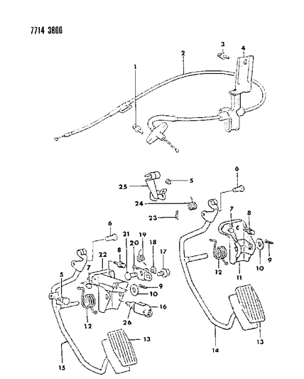 1987 Chrysler Conquest Accelerator Linkage Diagram