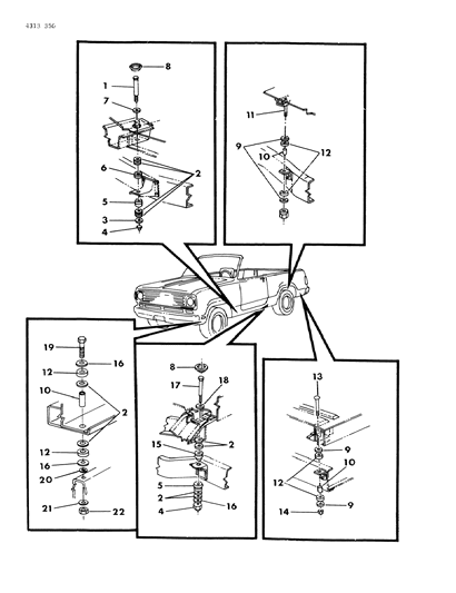 1985 Dodge W250 INSULATOR Asm Body To Diagram for 4113614