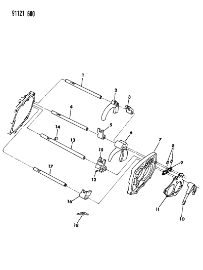 1991 Dodge Shadow Control, Shift Diagram